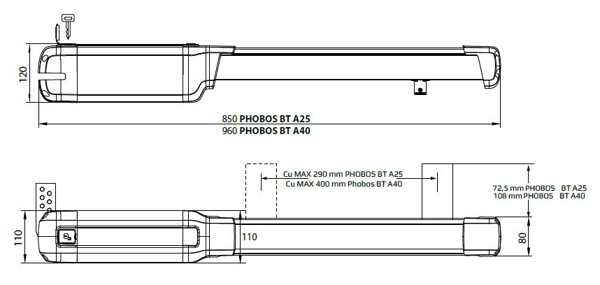 Napęd Do Bramy BFT PHOBOS BT A25