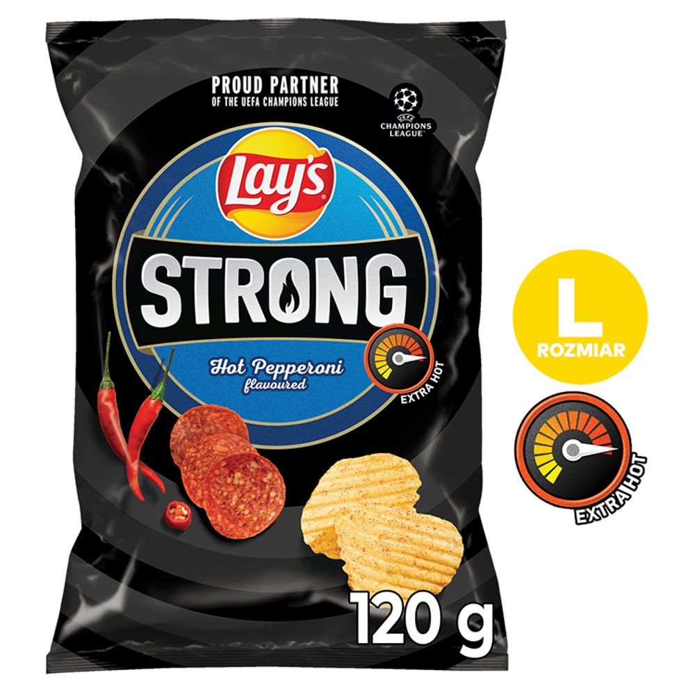 Lay S Strong Chipsy Ziemniaczane Karbowane O Smaku Pikantnego Pepperoni