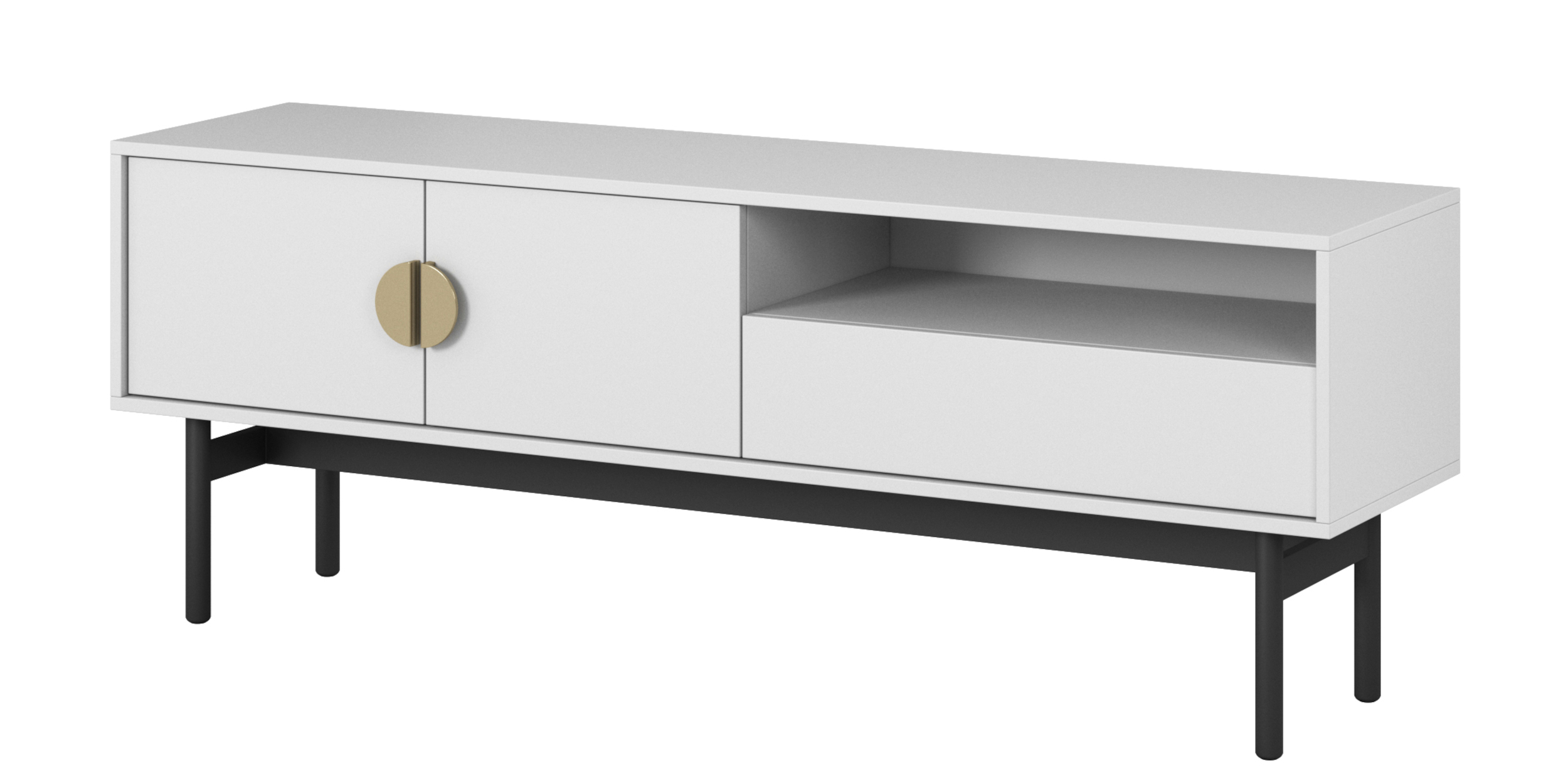 TV-Schrank Stoon mit Schublade 154 cm Weiß