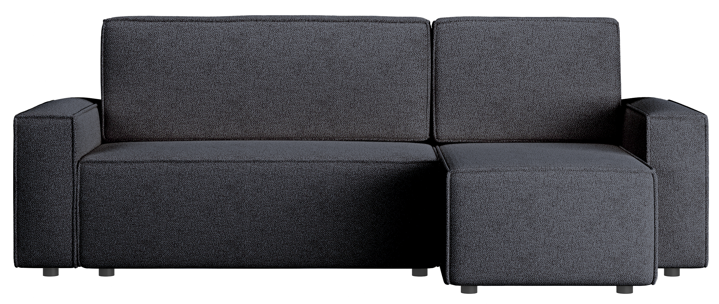 Ecksofa mit Schlaf-Funktion Copertino L-förmig mit Stauraum graue hydrophobe Flechtung universal