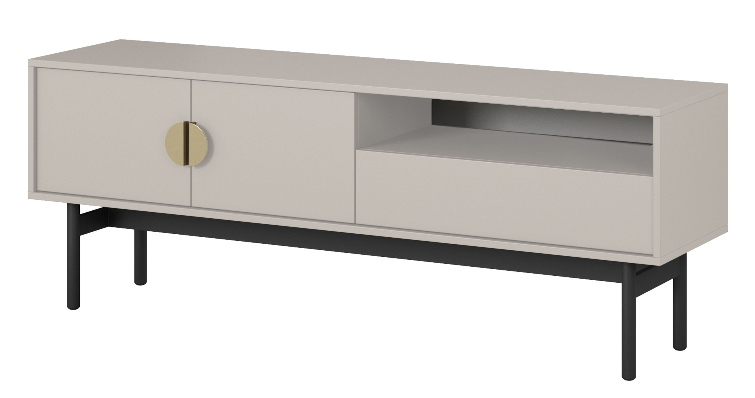 TV-Schrank Stoon mit Schublade und Nische 154 cm Grau Beige