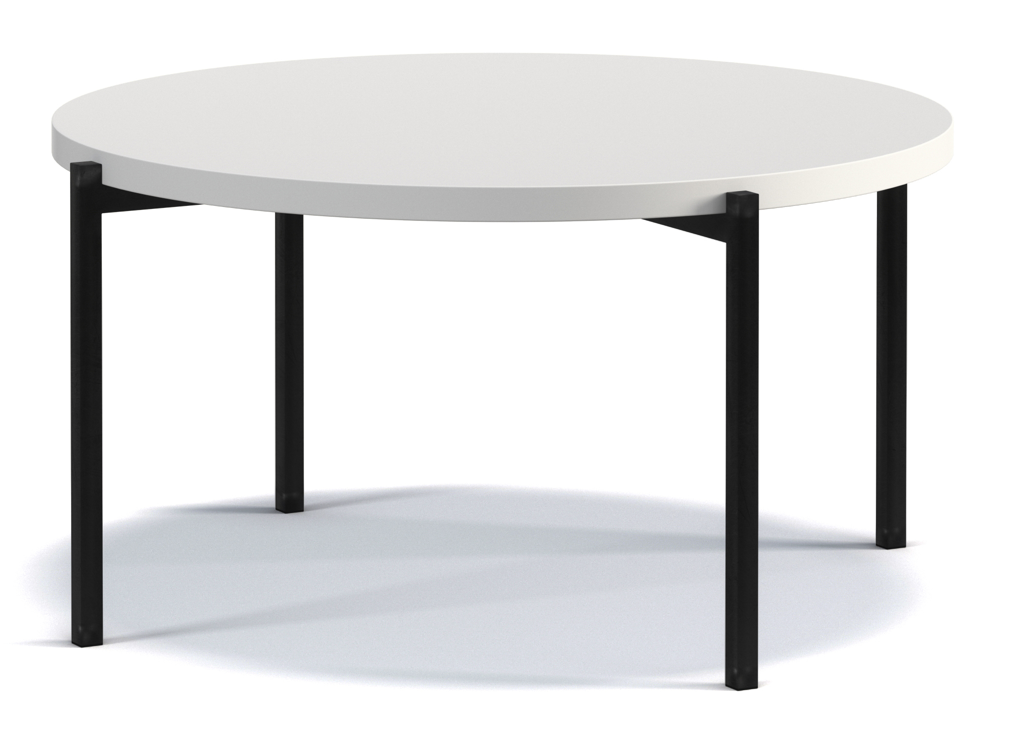 Kaffeetisch Kortala rund 80 cm weiß matt niedrig