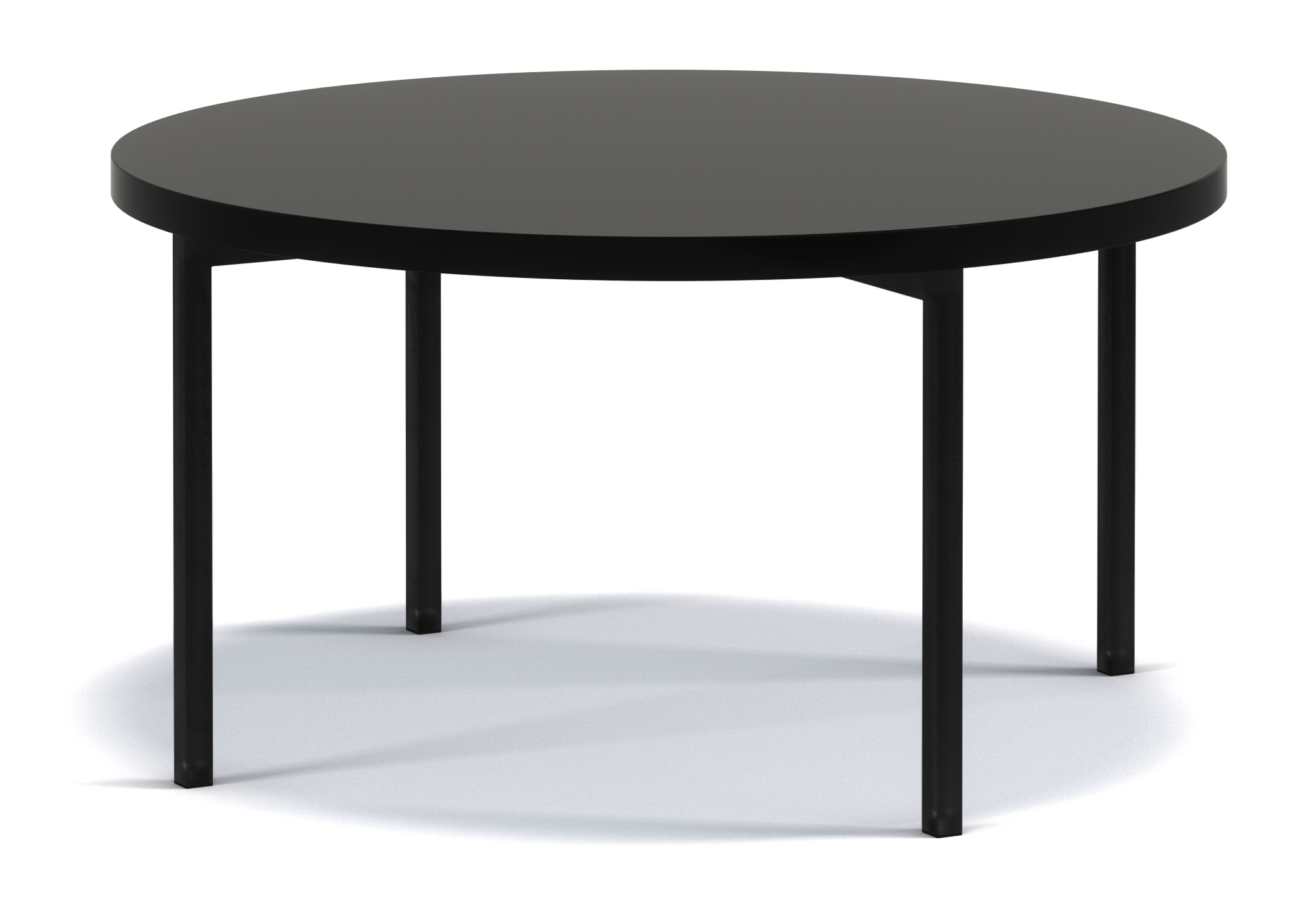 Kaffeetisch Kortala rund 80 cm schwarz glänzend