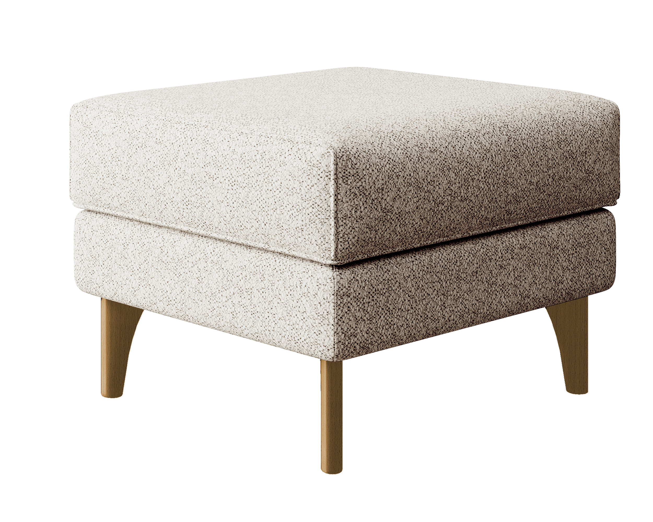 Hocker Uszak Calmino creme Boucle mit Buchenbeinen