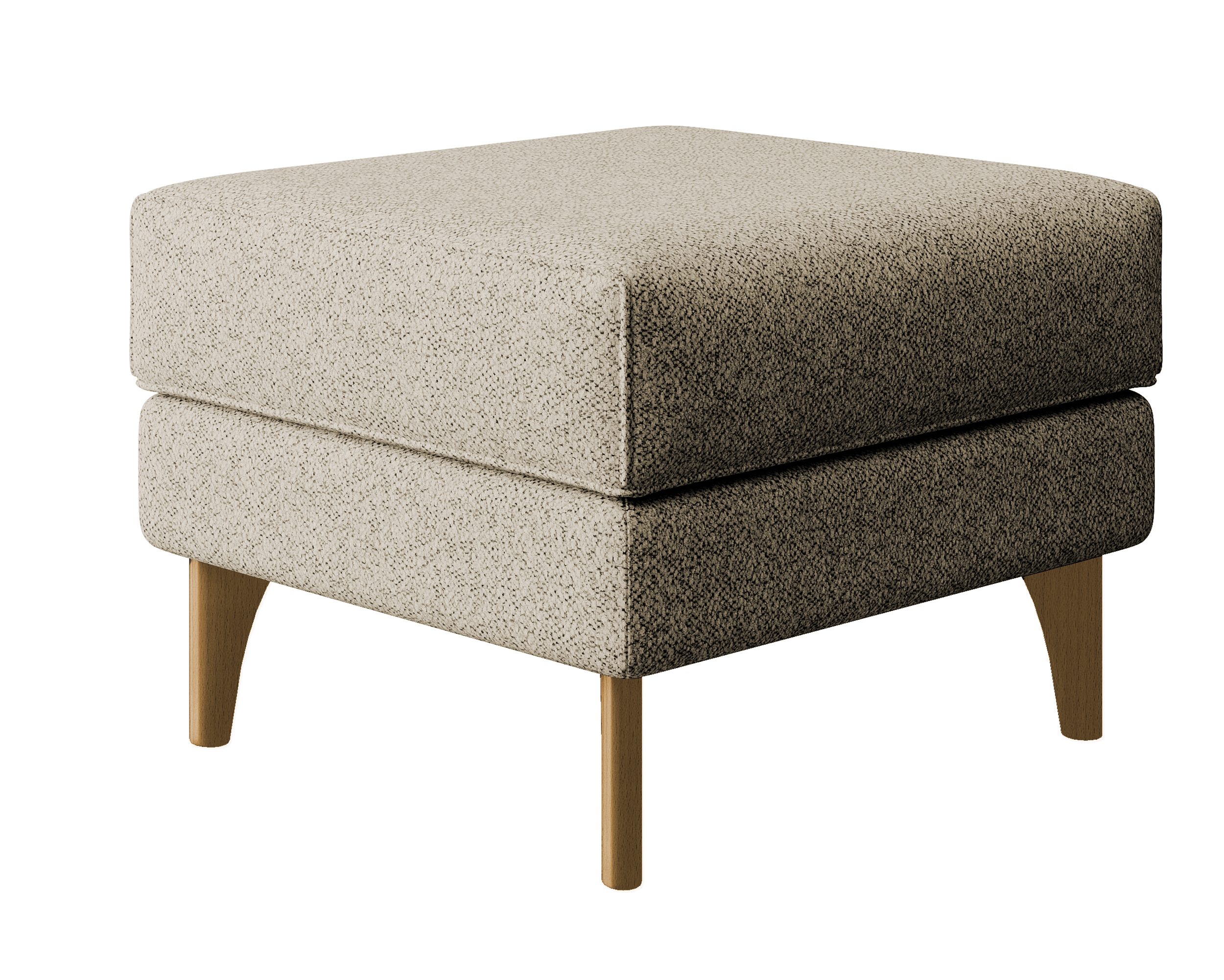 Hocker Calmino beige Boucle, Beine aus Buche