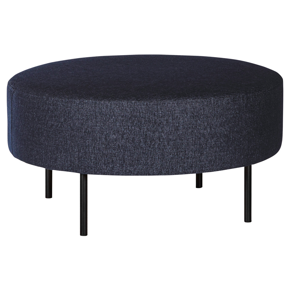 Hocker EIMHIR dunkelblau mit schwarzen Metallbeinen