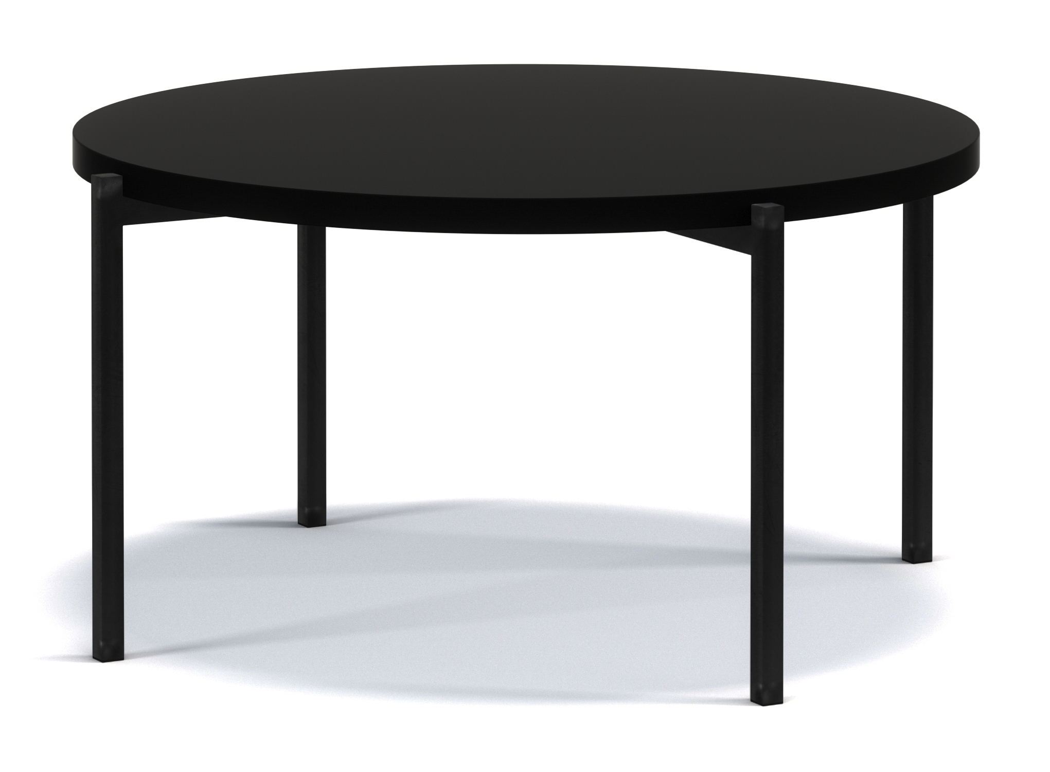 Kaffeetisch Kortala rund 80 cm schwarz matt niedrig
