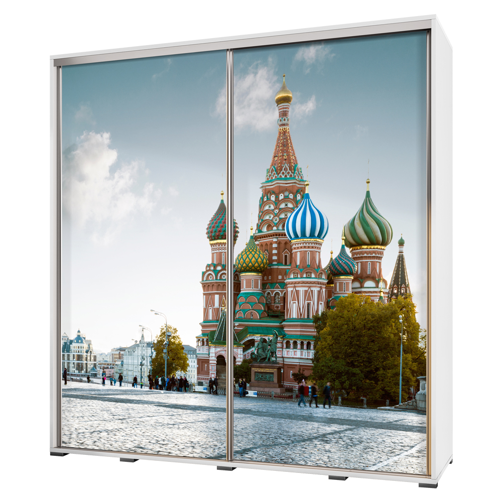 Kleiderschrank WENECJA 205 cm breit mit Fotodruck Kreml