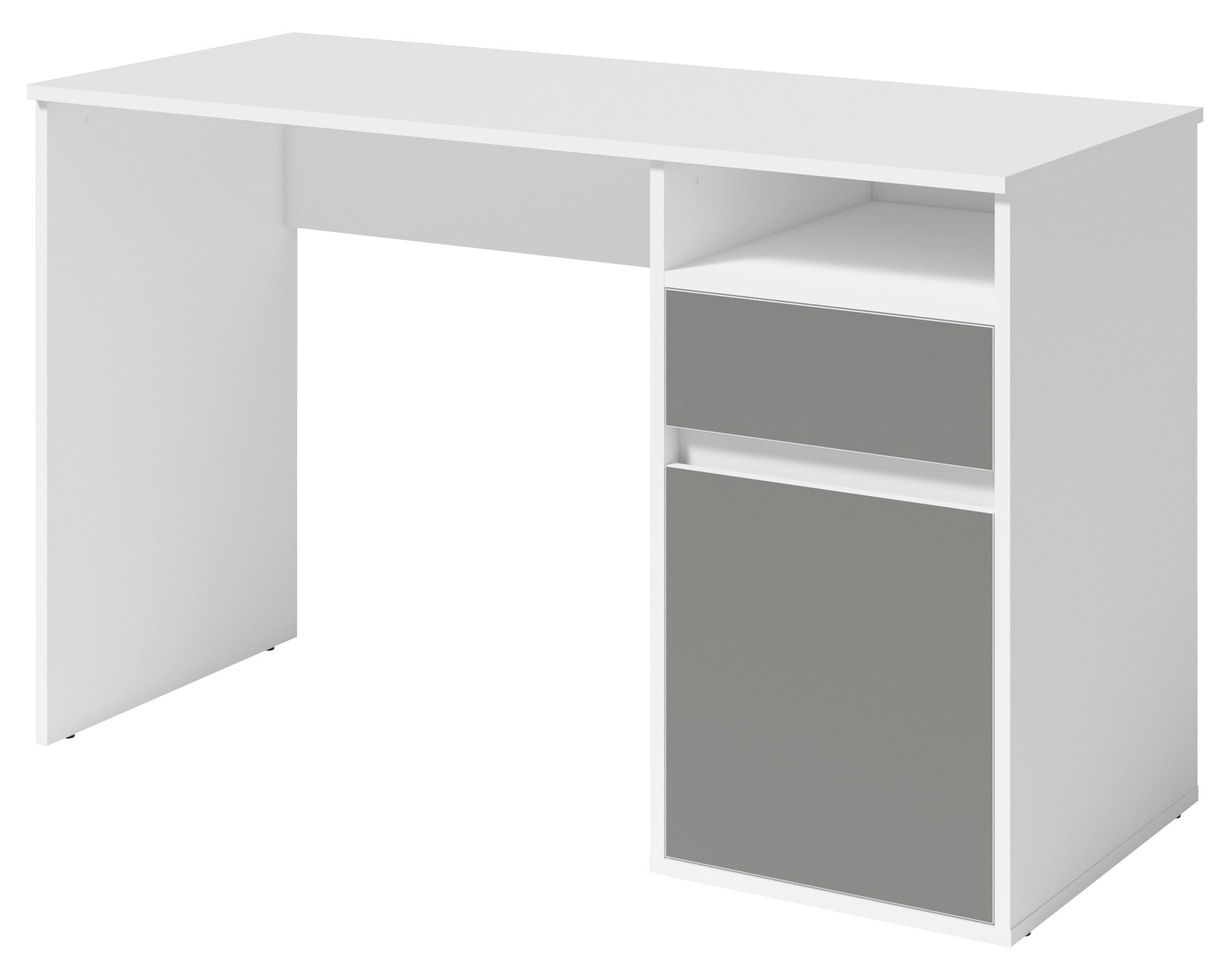 Schreibtisch Bill mit Schublade und Schrank 120 cm weiß / graphit