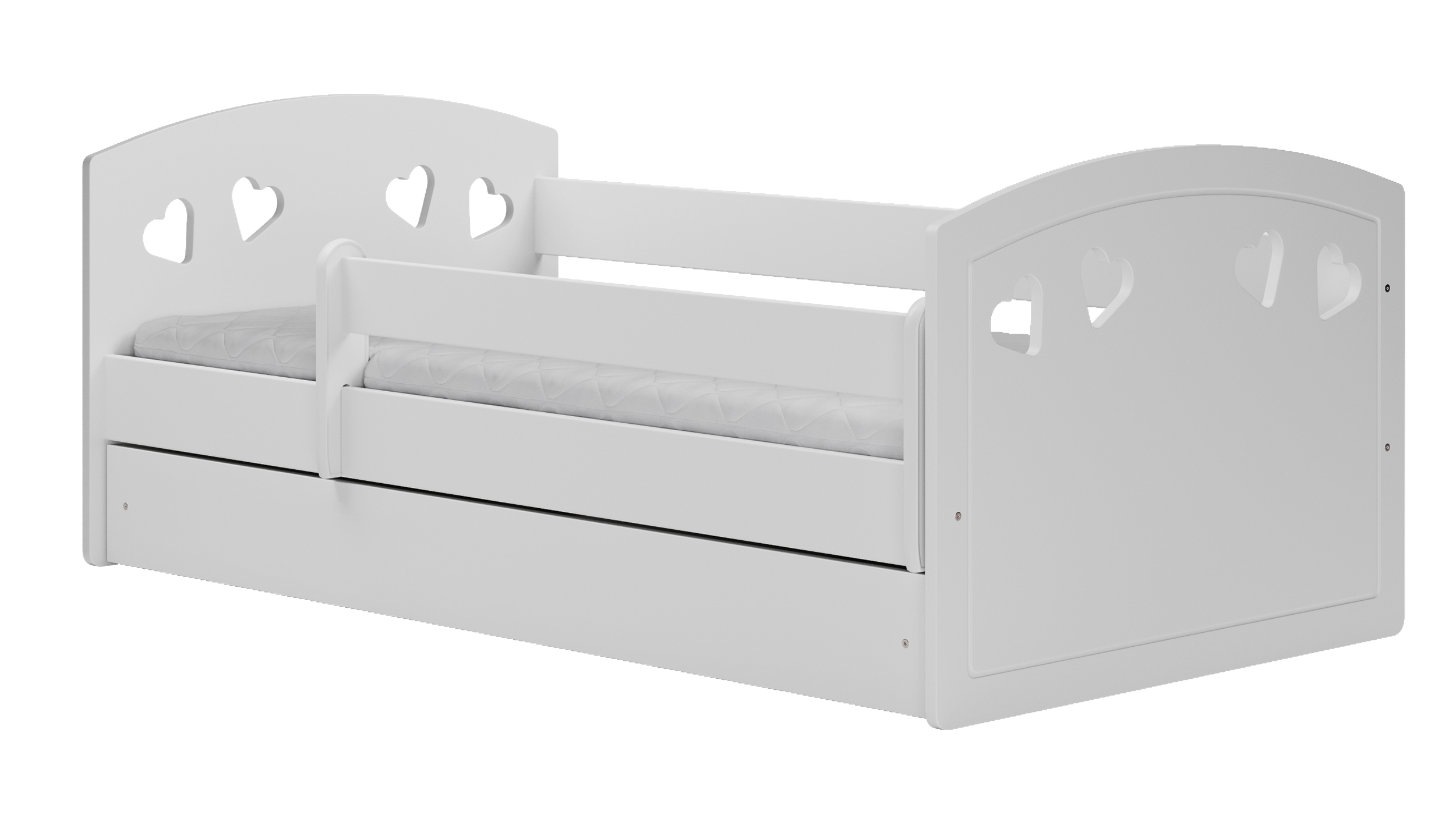 Kinderbett DERATA in Weiß mit Rausfallschutz