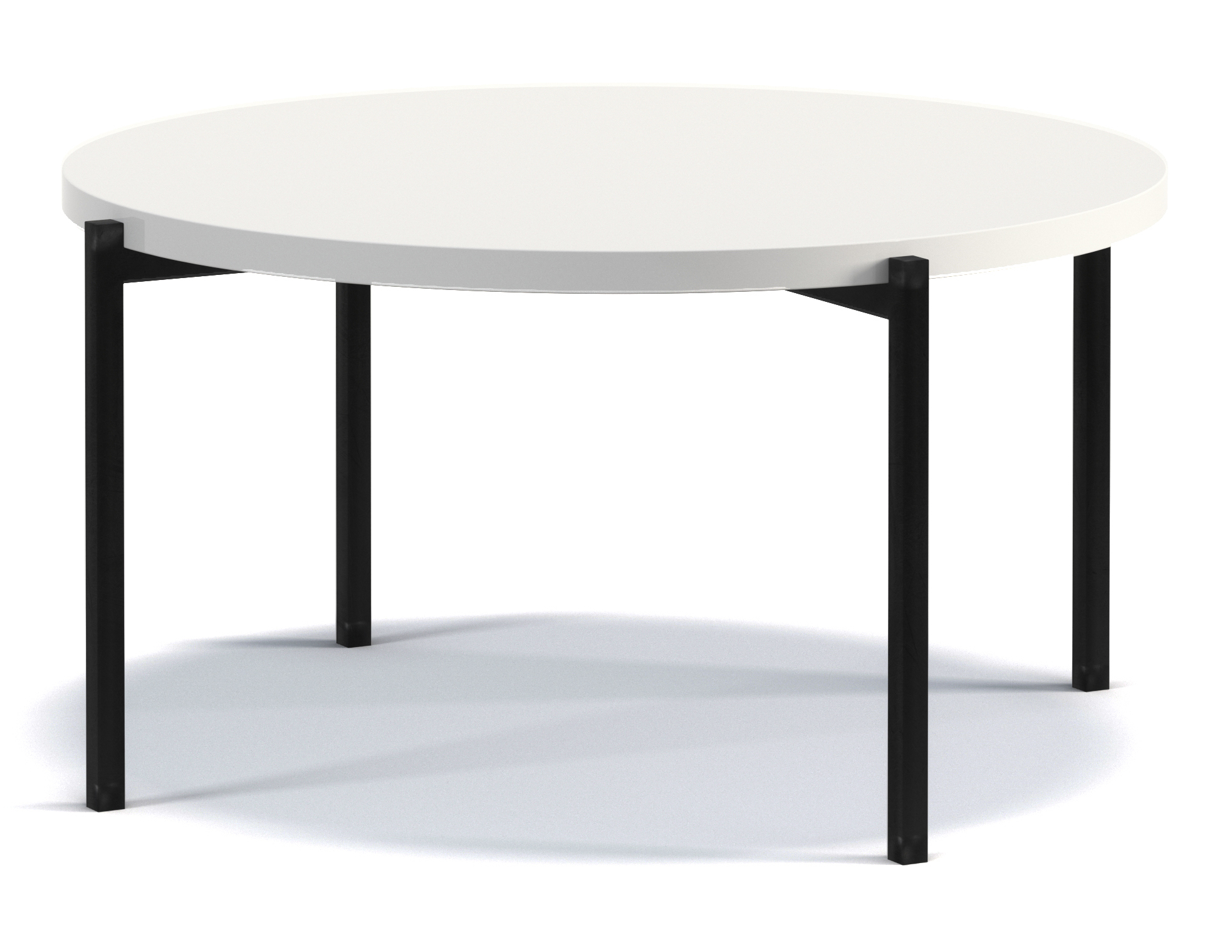 Kaffeetisch Kortala rund 80 cm weiß hochglanz niedrig