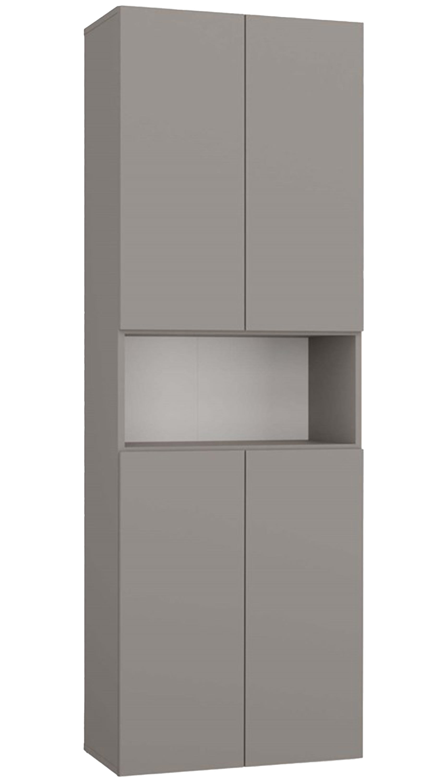 Badezimmersäule Nel mit Wäschekorb und Nische 60 cm grau