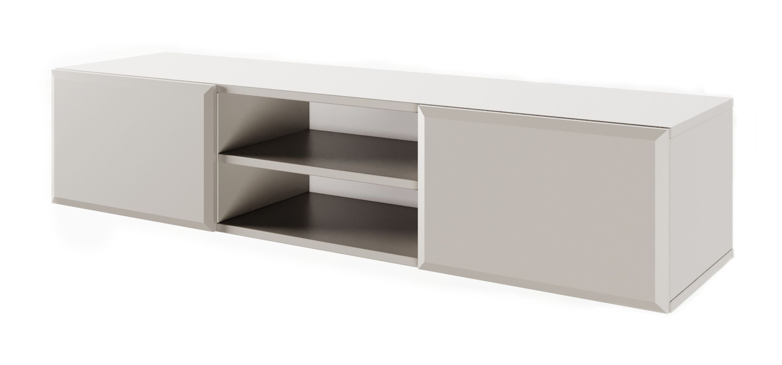 TV-Schrank Chocolated mit zwei Türen und Nische 137 cm hängend sandbeige