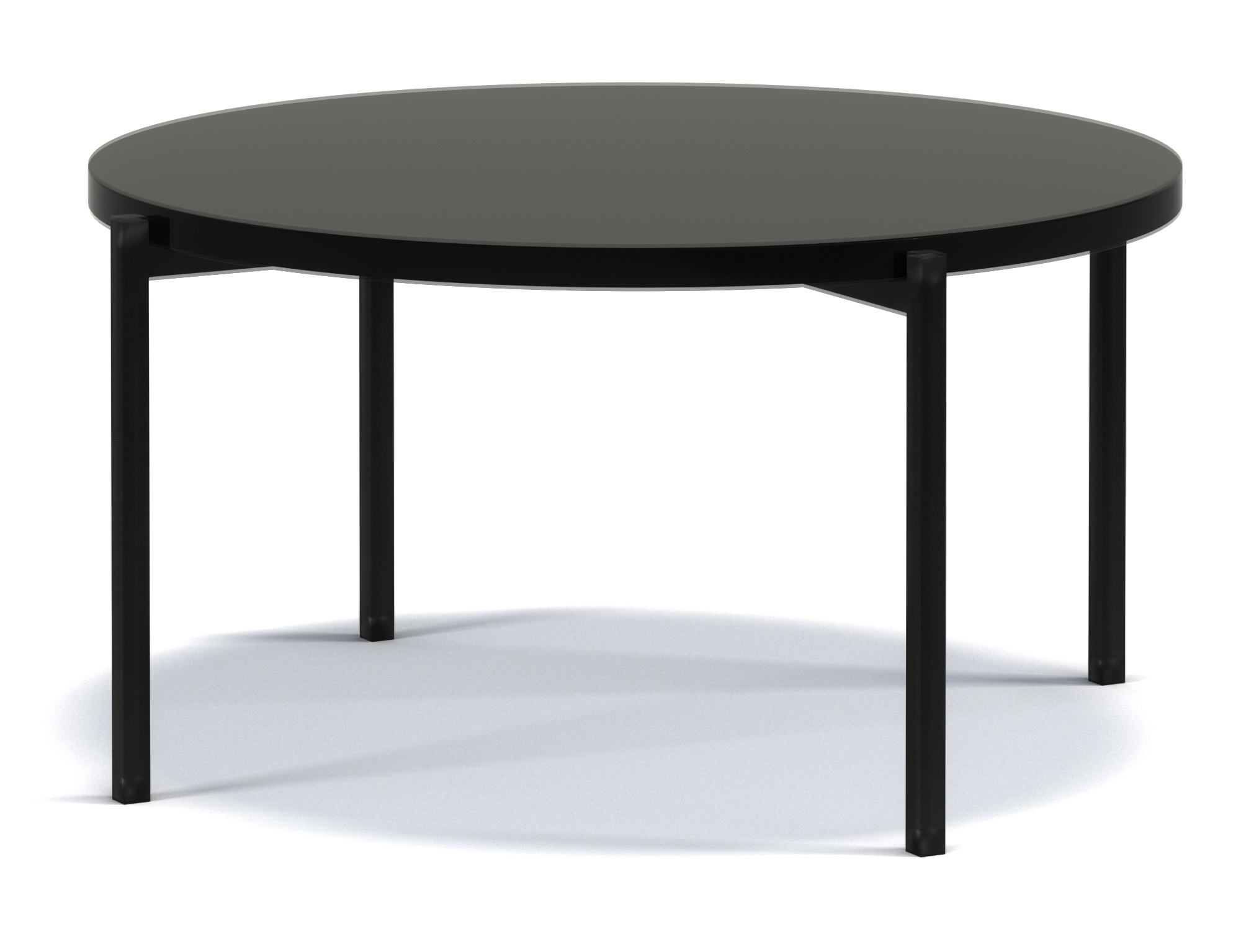 Kaffeetisch Kortala rund 80 cm schwarz glänzend niedrig