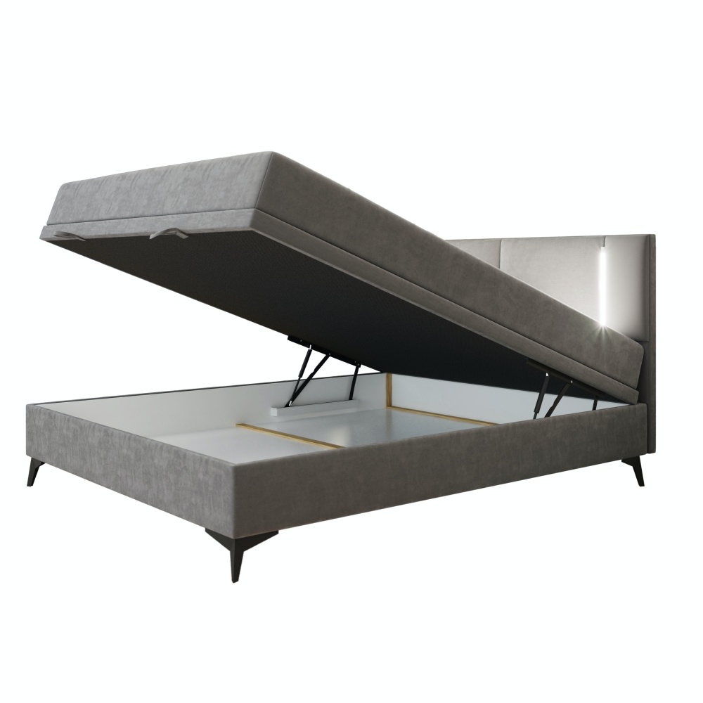 Boxspringbett EVANGELINA mit Bettkasten und LED