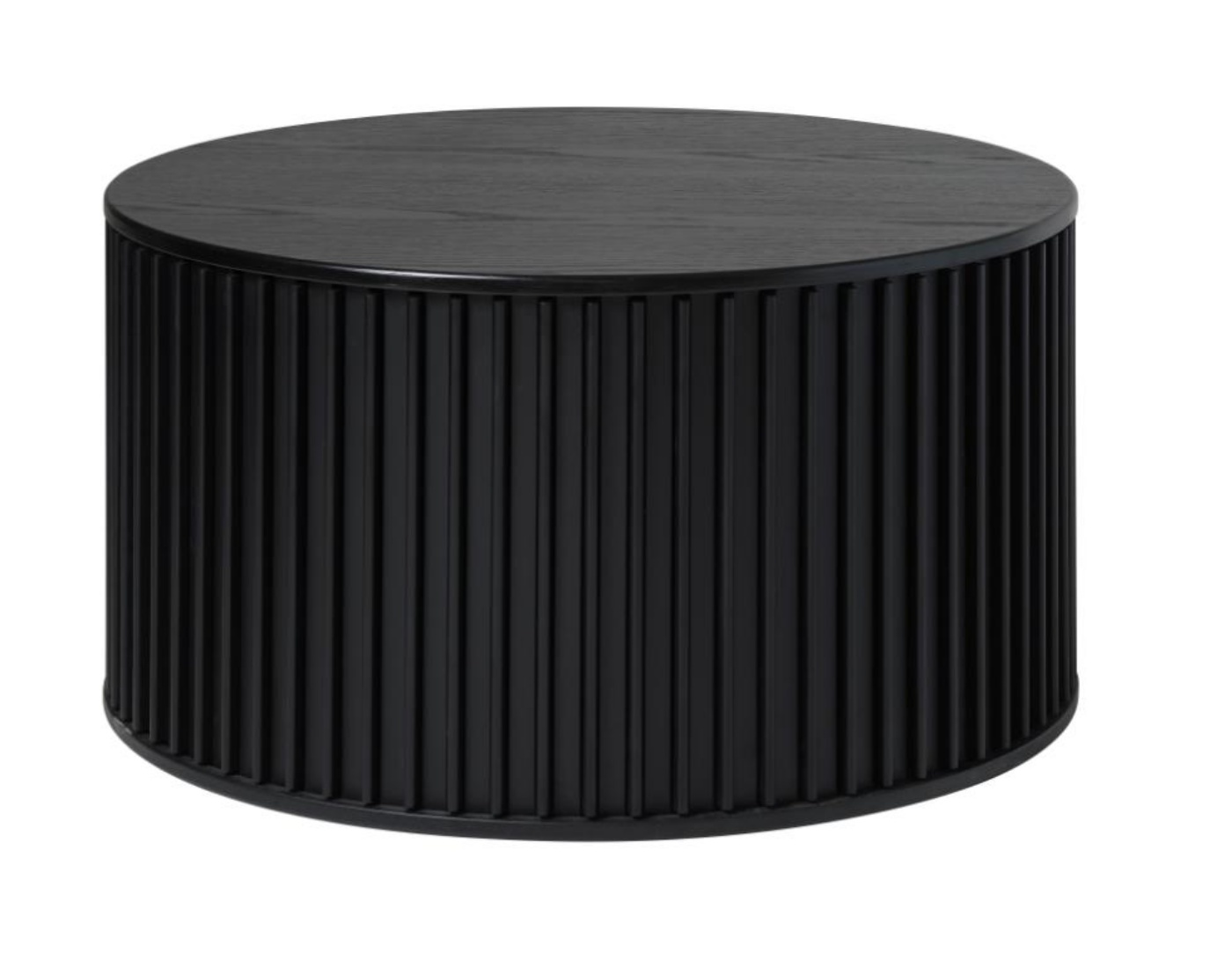 Kaffeetisch Ovitties rund 85 cm schwarze Lamellen