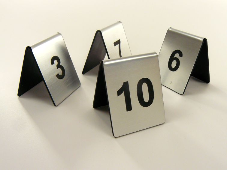 numer numerki na stolik stojak do restauracji