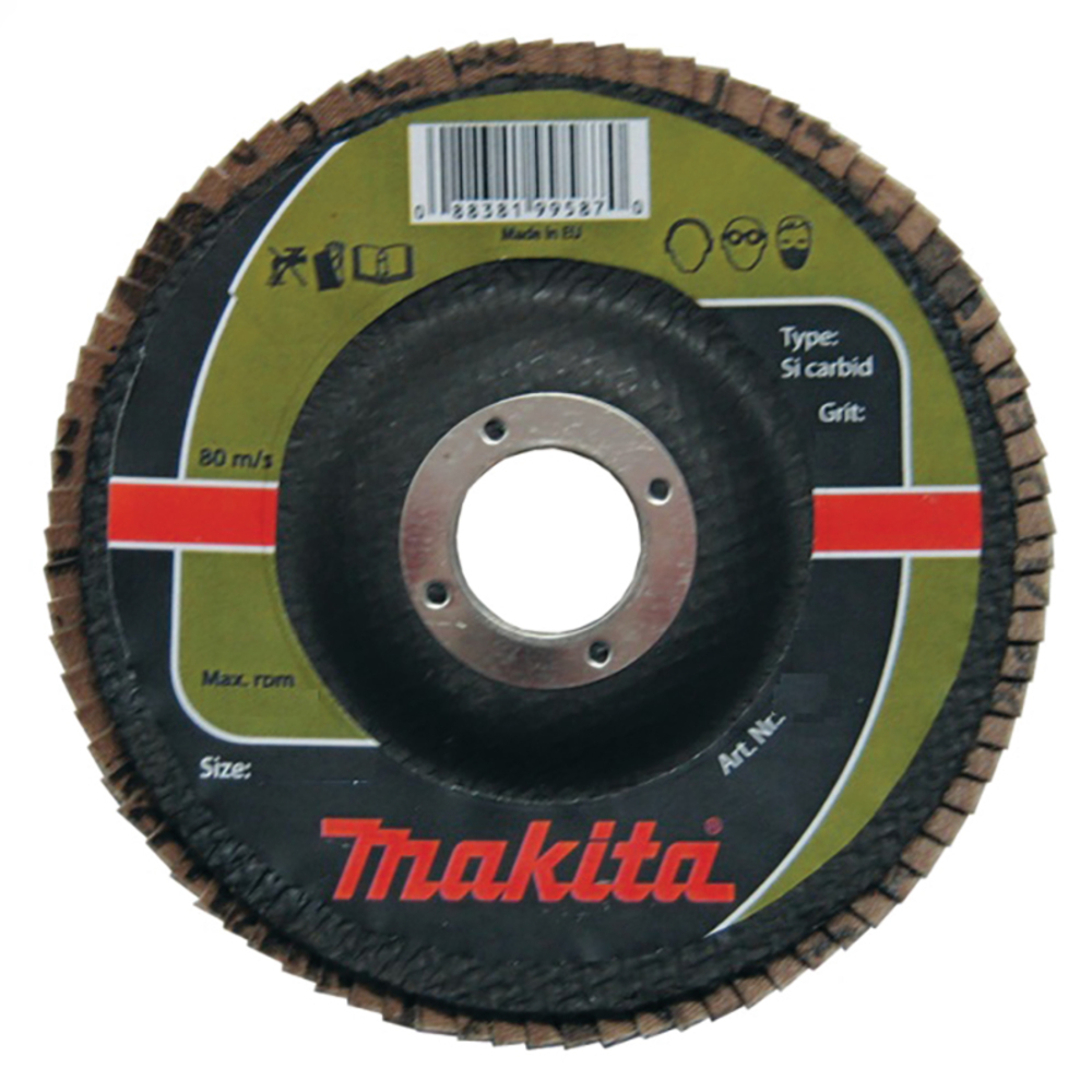Makita P-65361 flap disc 125 mm grit 120 Silizium Carbide convex for stone, glass, ceramics and plastics