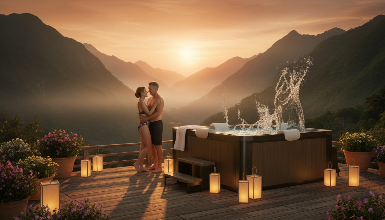 Jacuzzi ogrodowe - Jacuzzi Panelowe Całoroczne  Basen Ogrodowy Spa Corciano Kwadratowe 159 x 159 x 70 cm Hydromasaż (5)