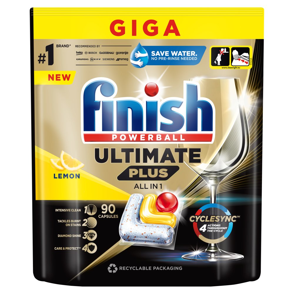 FINISH Ultimate Plus Lemon Kapsułki do mycia naczyń w zmywarce 1098 g