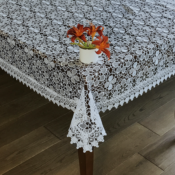 Obrus z gipiury 140x200 cm prostokąt biały DA-818 (1)