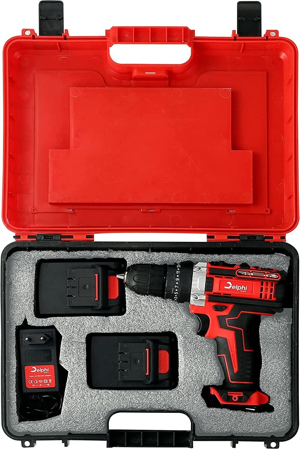 Bohrmaschine Akkuschrauber 20V 2 x Akku Ladegerät Bohrschrauber Set Schlagbohre (7) Bohrmaschine Akkuschrauber 20V 2 x Akku Ladegerät Bohrschrauber Set Schlagbohre (7)