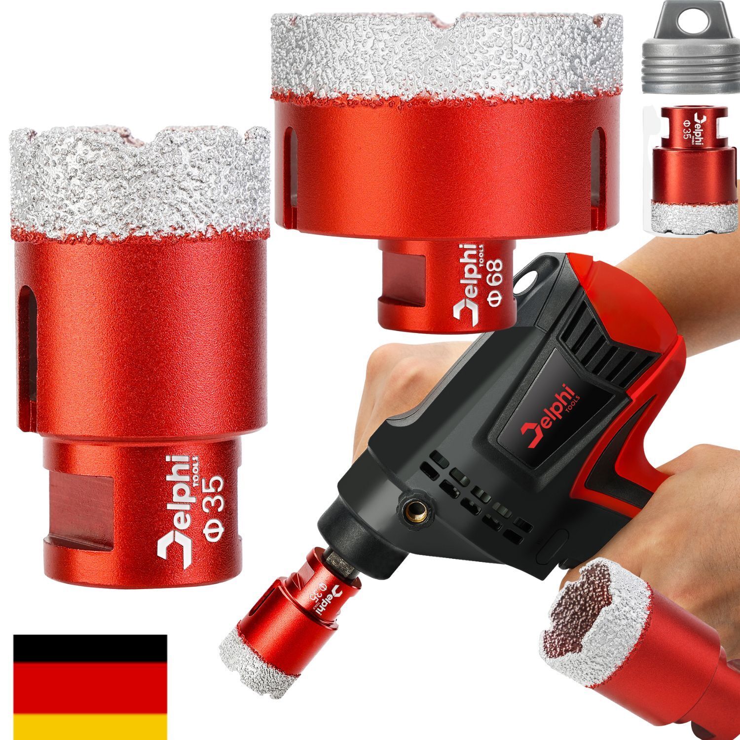 Lochsäge Diamant Bohrkrone Kernbohrer Diamant-Lochsäge Fliesen M14 35 mm, 68 mm Lochsäge Diamant Bohrkrone Kernbohrer Diamant-Lochsäge Fliesen M14 35 mm, 68 mm