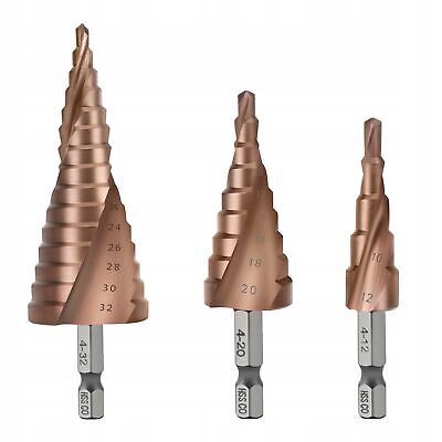 3 Stück HSS Stufenbohrer Aluminiumbox Metall Fräser Senker Kegelbohrer 4-32 mm (3) 3 Stück HSS Stufenbohrer Aluminiumbox Metall Fräser Senker Kegelbohrer 4-32 mm (3)