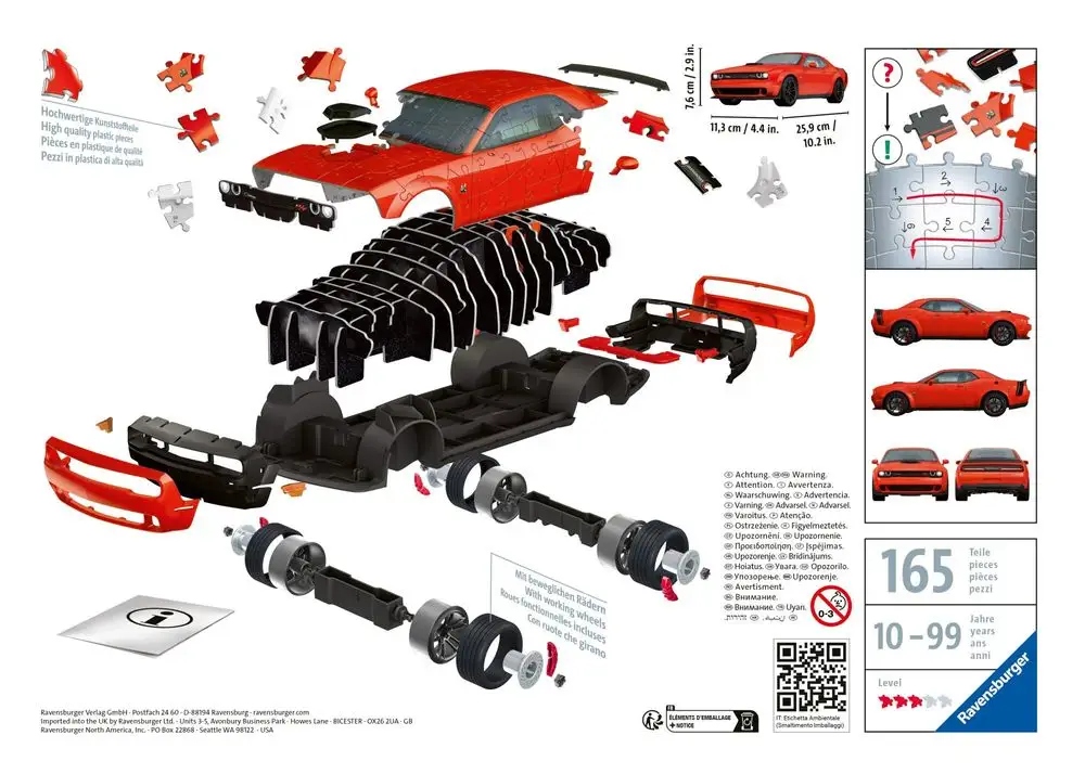 Puzzle 3D Pojazdy: Dodge Challenger R/T Scat Pack (3)