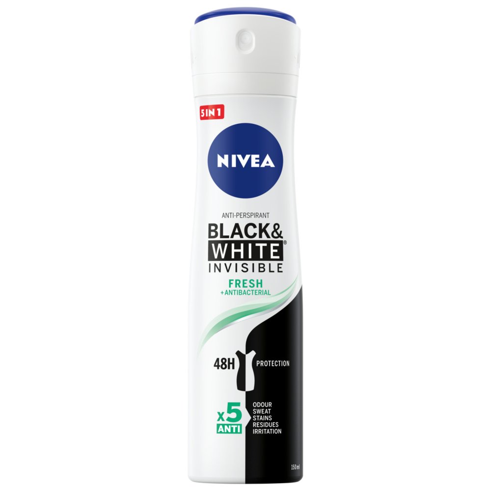 NIVEA Invisible for Black & White Fresh 48h Antyperspirant w sprayu dla kobiet