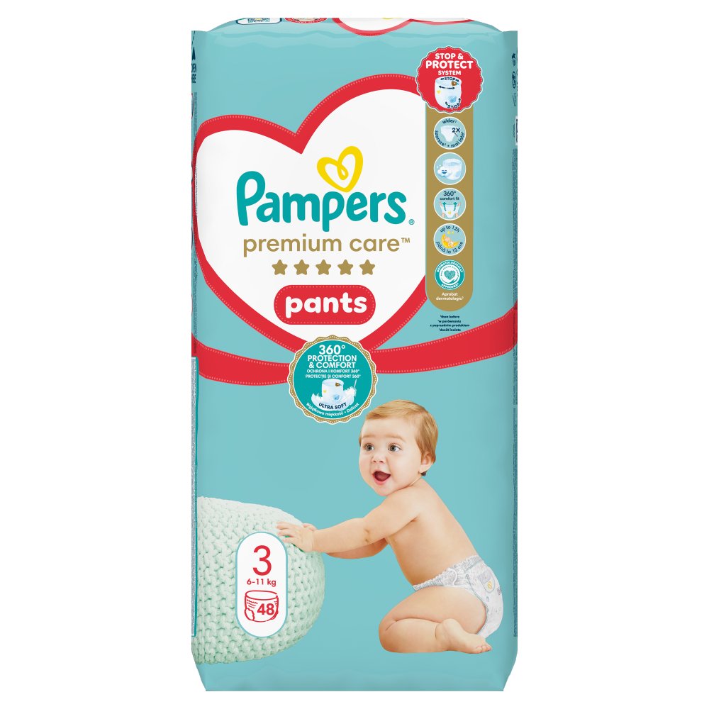 PAMPERS Premium Care Pants Pieluchomajtki rozmiar 3 (6-11 kg) (1)