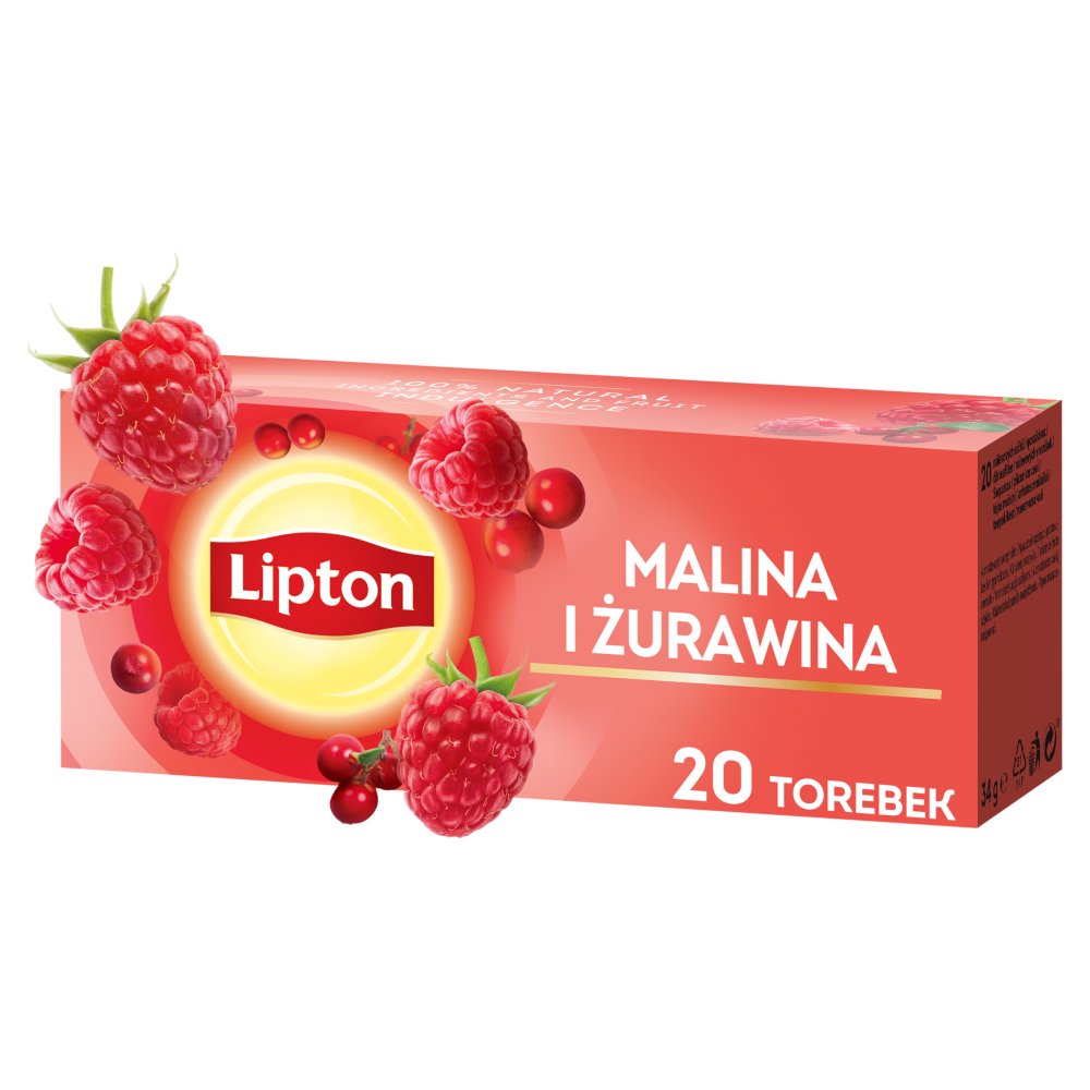 Lipton Herbatka owocowa malina i żurawina 32 g (20 torebek) (2)