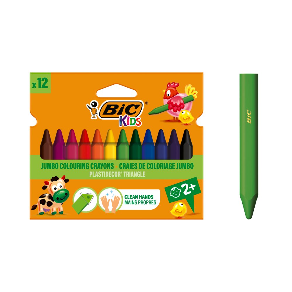 BIC KIDS Plastidecor Triangle Trójkątne kredki świecowe (12)