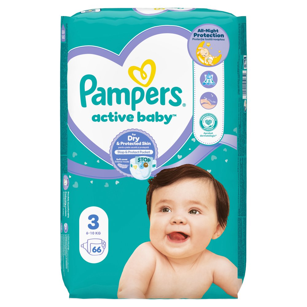 Pampers Active Baby 3, 66 Pieluszek,6kg-10kg
