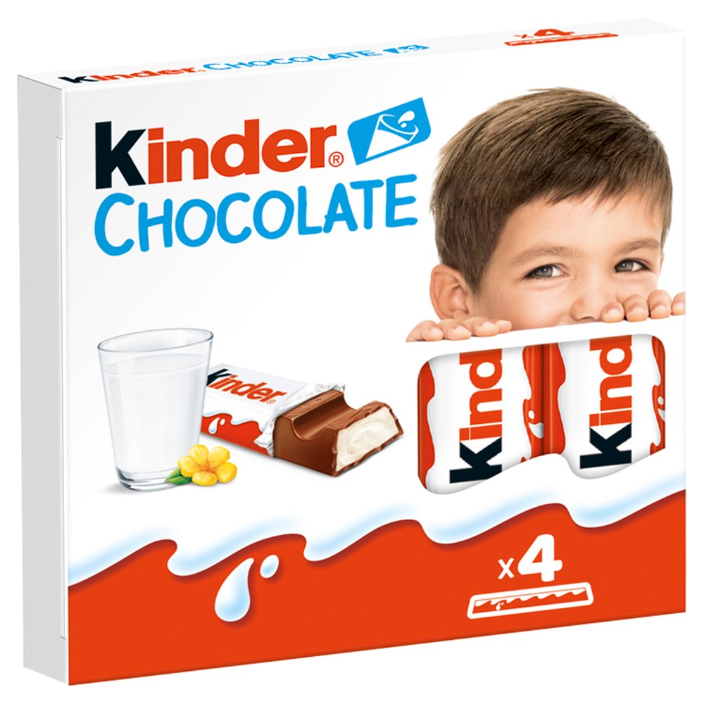 Kinder Chocolate Batoniki z mlecznej czekolady z nadzieniem mlecznym 50g (4x12,5g)