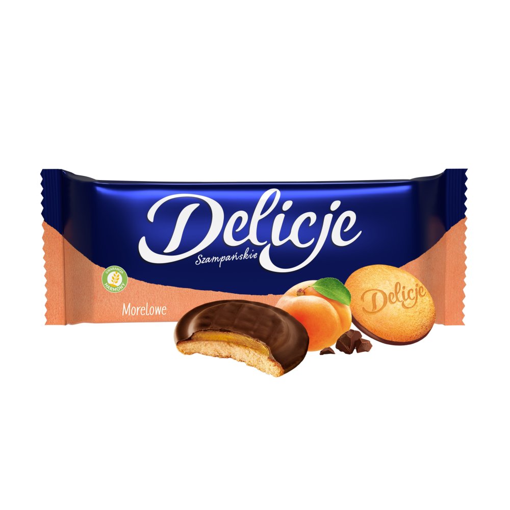 Delicje Szampańskie Biszkopty z galaretką morelową oblewane czekoladą 147g (3)