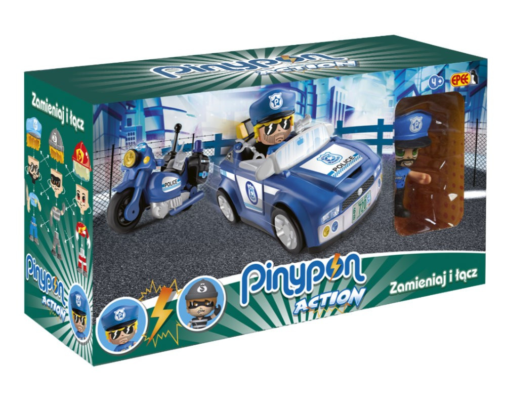 PinyPon Action Zestaw pojazd z figurką Policja PinyPon Action Zestaw pojazd z figurką Policja