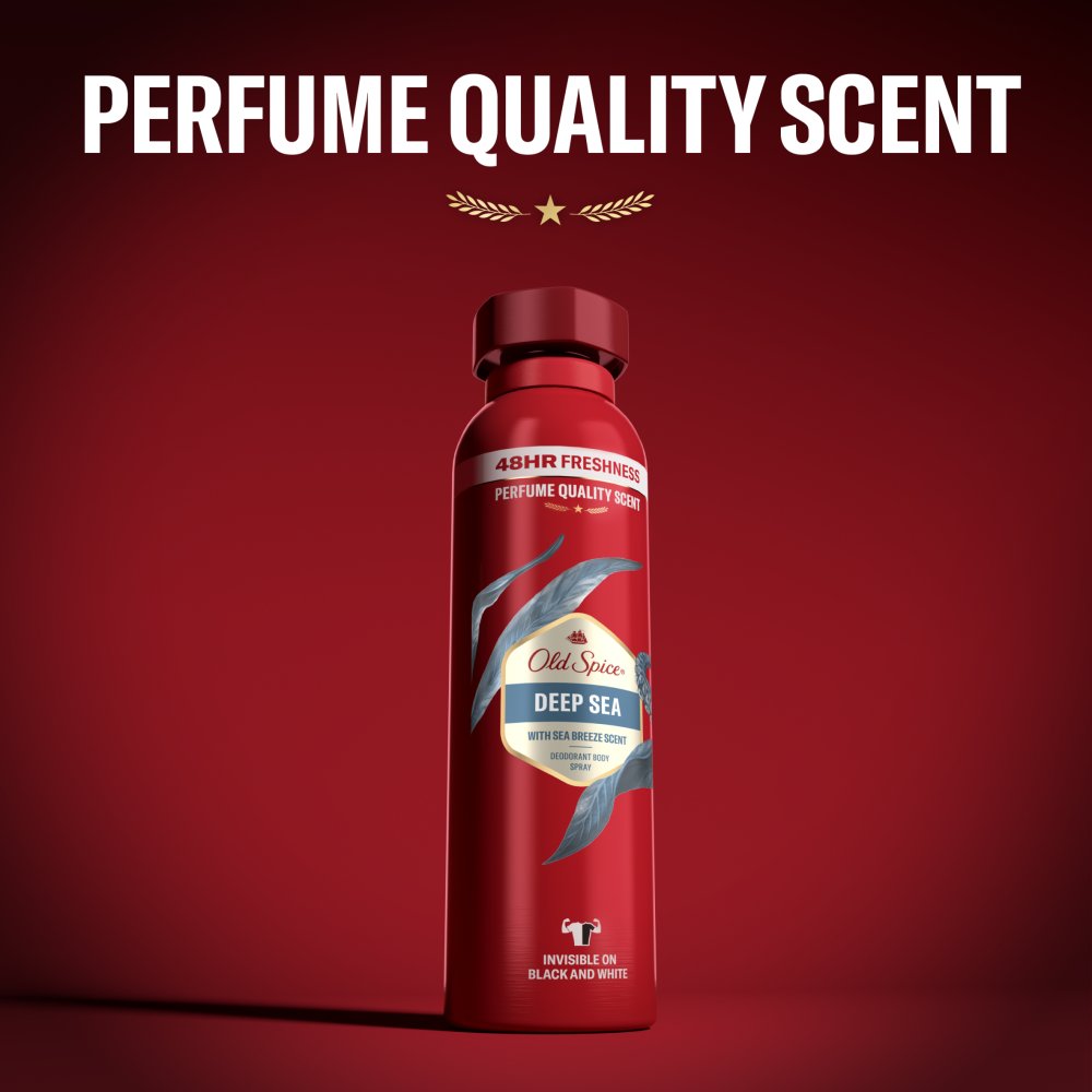 Old Spice Deep Sea Dezodorant W Sprayu Dla Mężczyzn, 150ml, 48H Świeżości, 0% Aluminium (2)