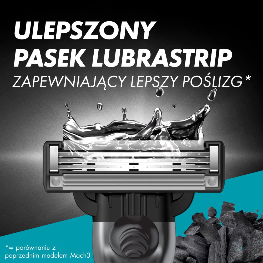 Gillette Mach3 Charcoal Maszynka do golenia dla mężczyzn, 1 maszynka Gillette, 2 ostrza wymienne (5)