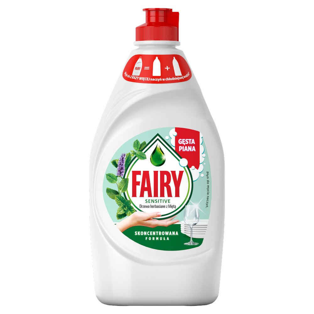 Fairy Sensitive Drzewo herbaciane z miętą Płyn do mycia naczyń 450 ml