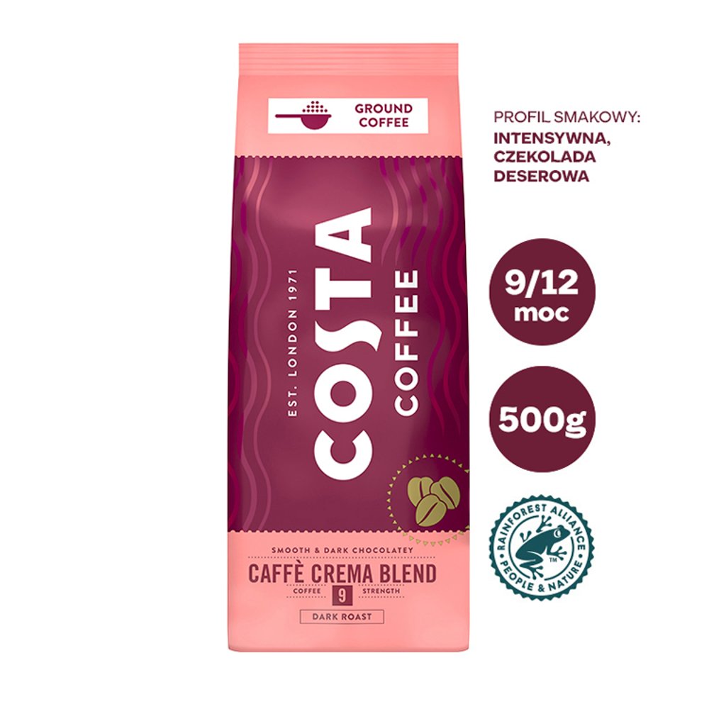 COSTA COFFEE Caffé Crema Blend Kawa palona mielona 500 g (7)