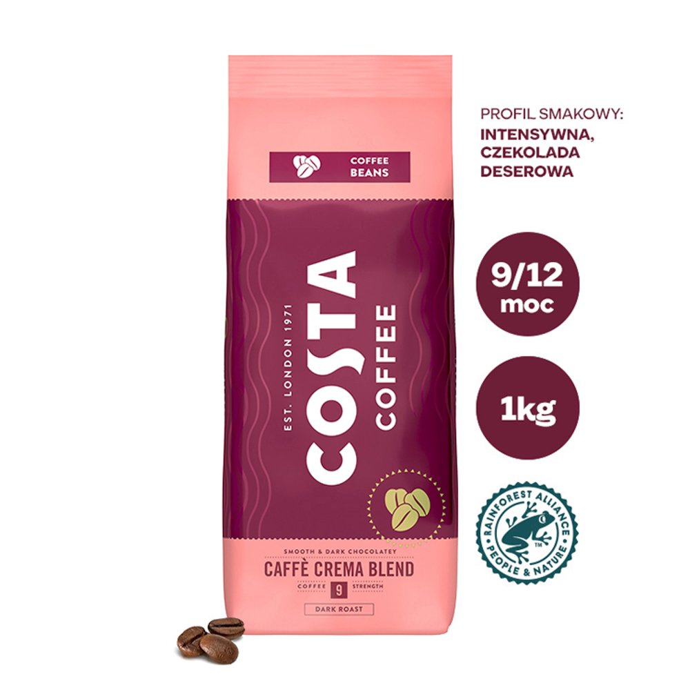 COSTA COFFEE Caffé Crema Blend Kawa ziarnista palona 1 kg (7)