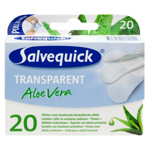 Salvequick, plastry transparentne Aloe Vera, 20 szt