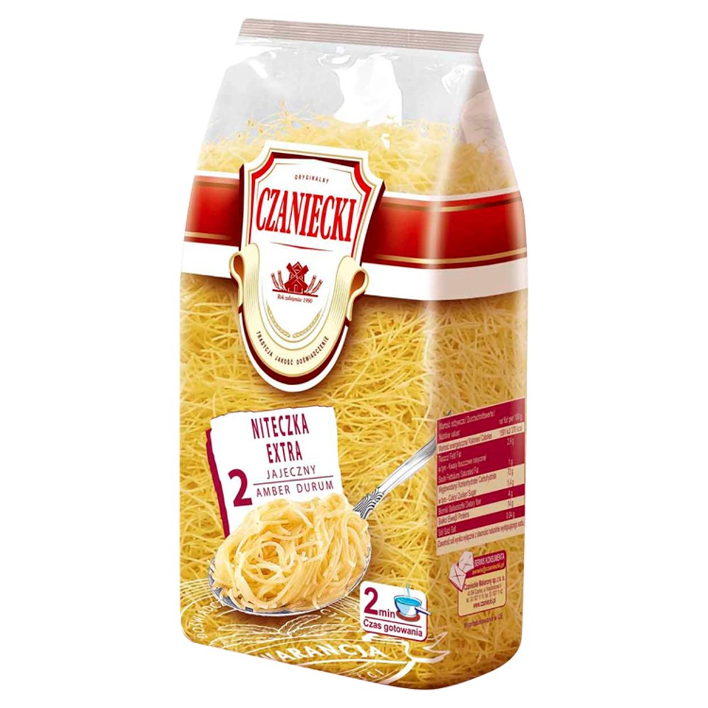 Czaniecki Amber Durum Makaron 2 jajeczny niteczka extra 250 g (2)