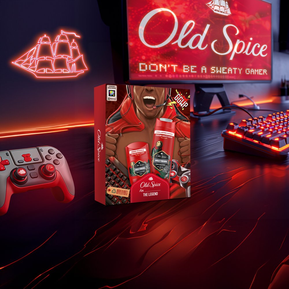 Old Spice Gamer Zestaw podarunkowy, zawierający dezodorant w sprayu i żel pod prysznic Wolfthorn (3)