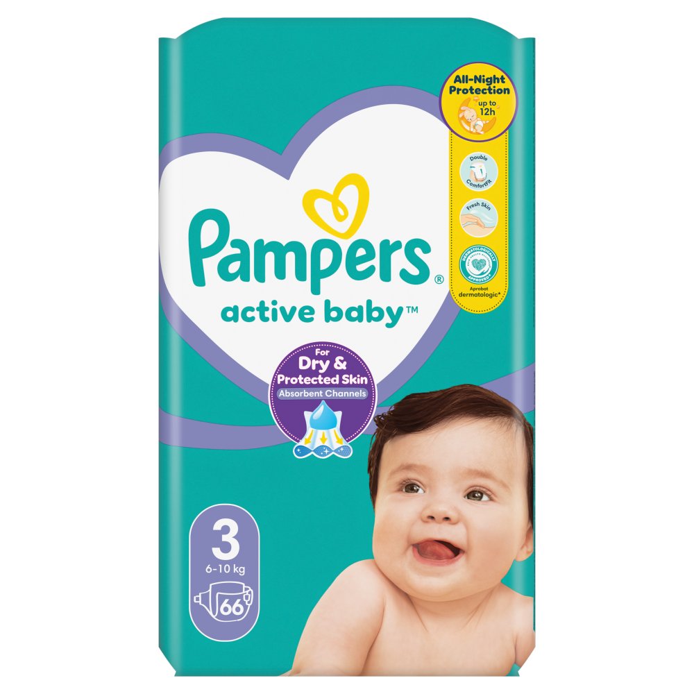 Pampers Active Baby 3, 66 Pieluszek,6kg-10kg