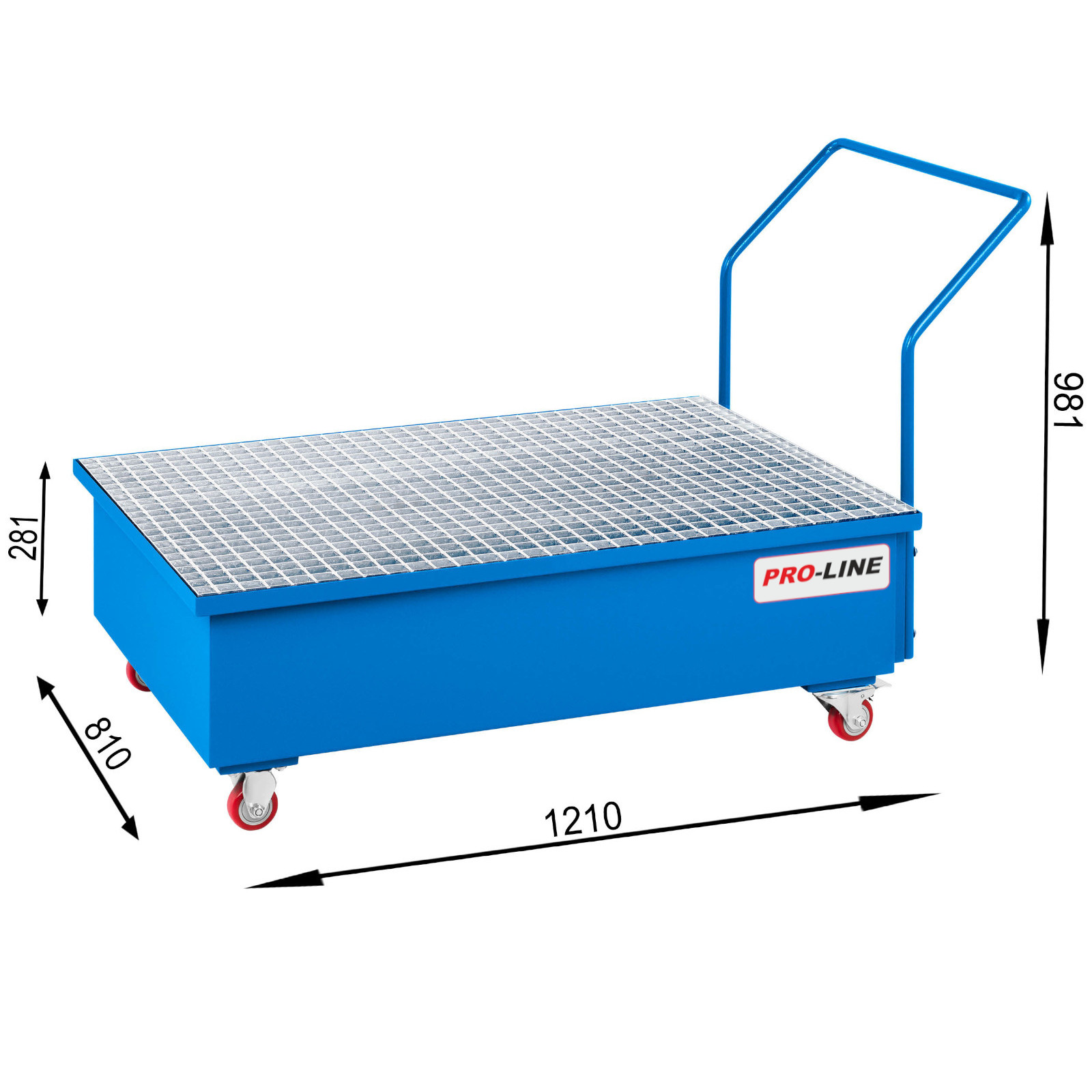 Wanna ociekowa wychwytowa pod 2 beczki PRO-LINE 1210x810x981mm mobilna (4)