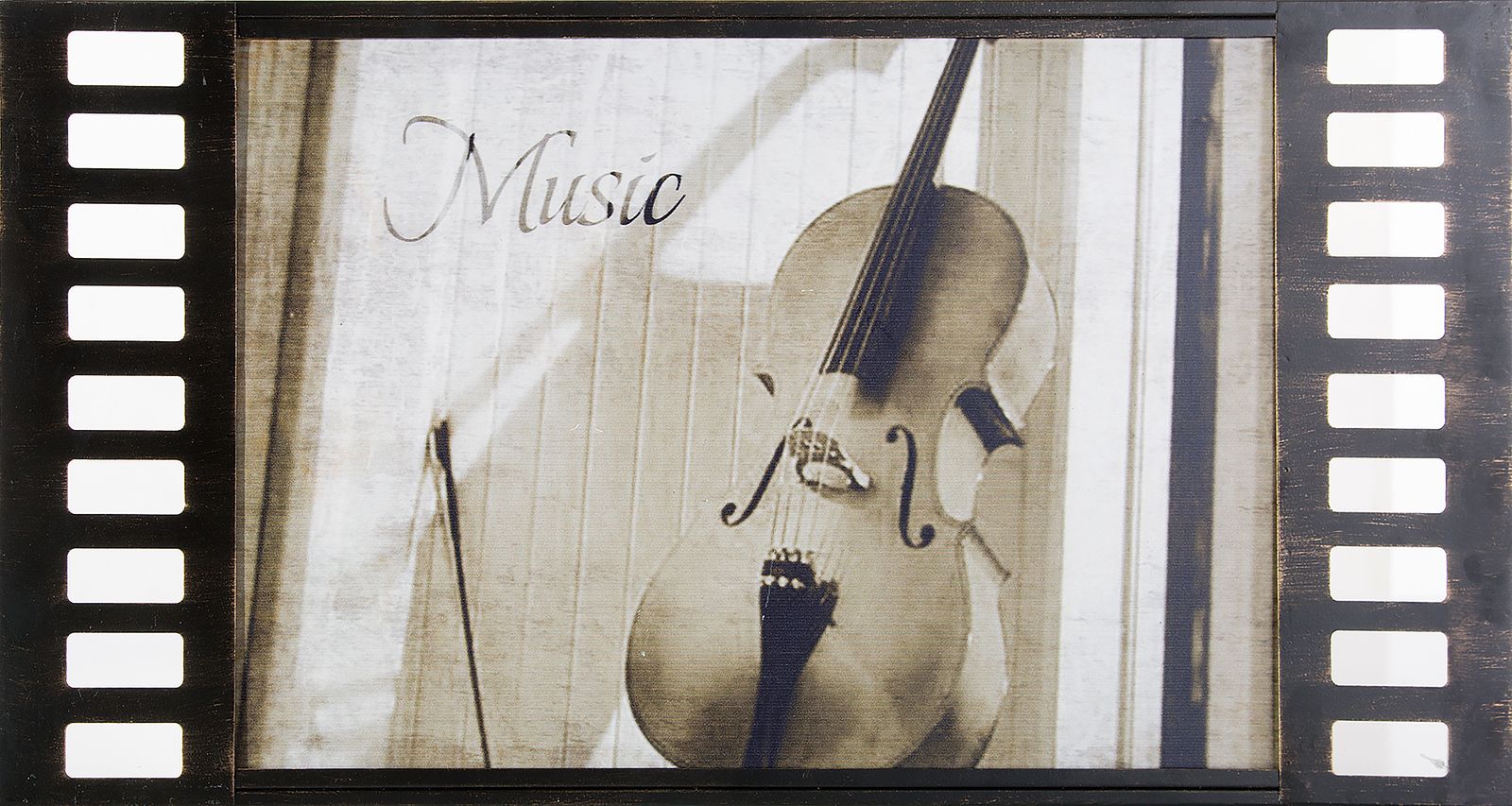 OBRAZ VIOLIN (2) 60X30X1 CM CZARNY