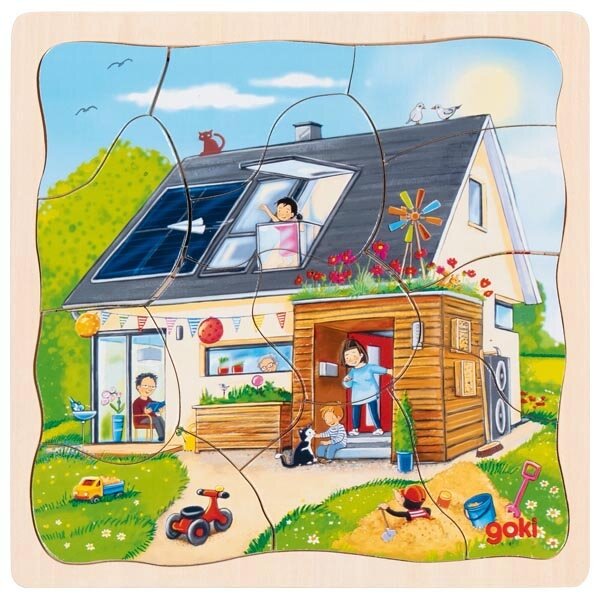 Edukacyjna układanka drewniana puzzle Budujemy dom Goki Edukacyjna układanka drewniana puzzle Budujemy dom Goki