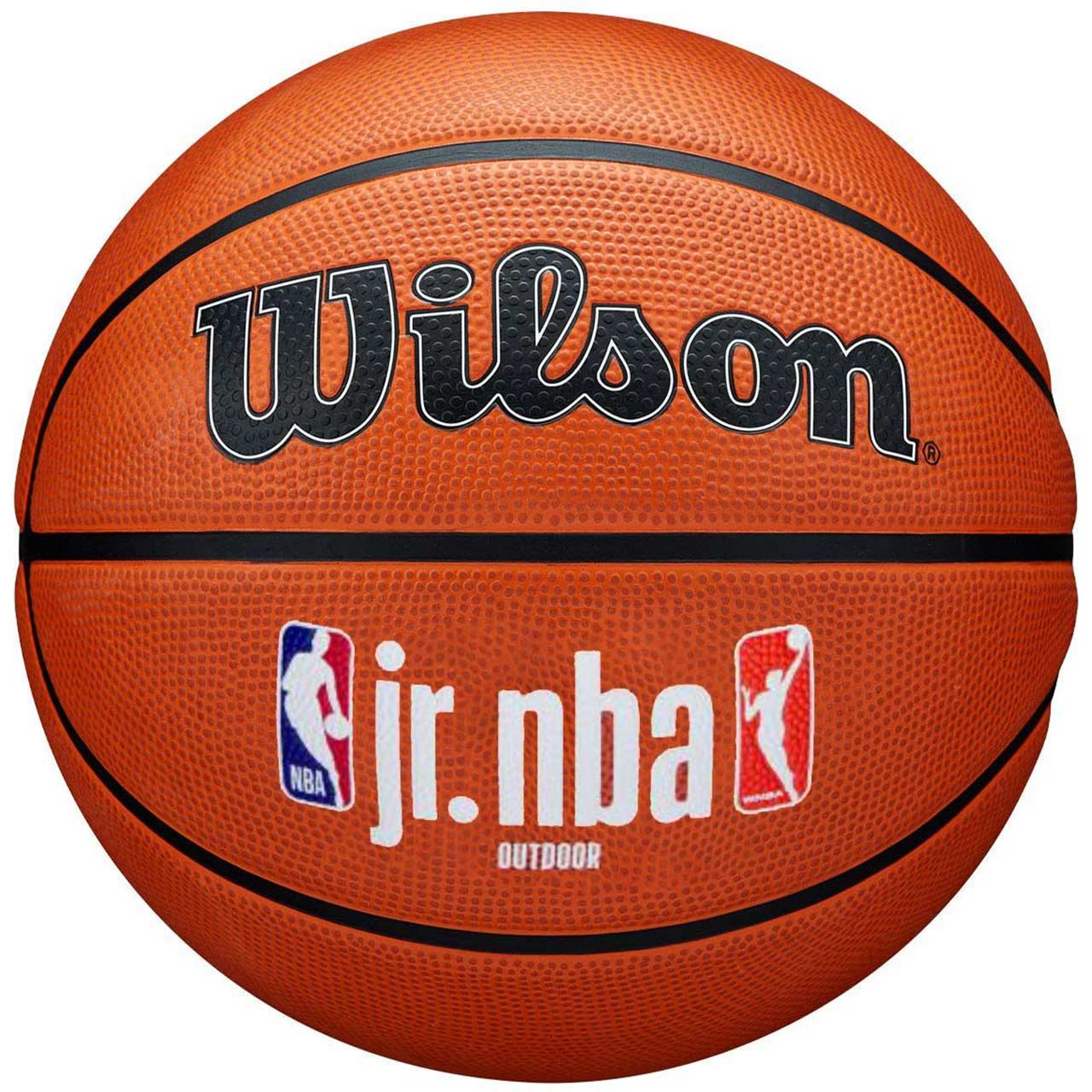 Piłka koszykowa Wilson JR NBA Logo Auth Outdoor pomarańczowa WZ3011801XB5 Piłka koszykowa Wilson JR NBA Logo Auth Outdoor pomarańczowa WZ3011801XB5